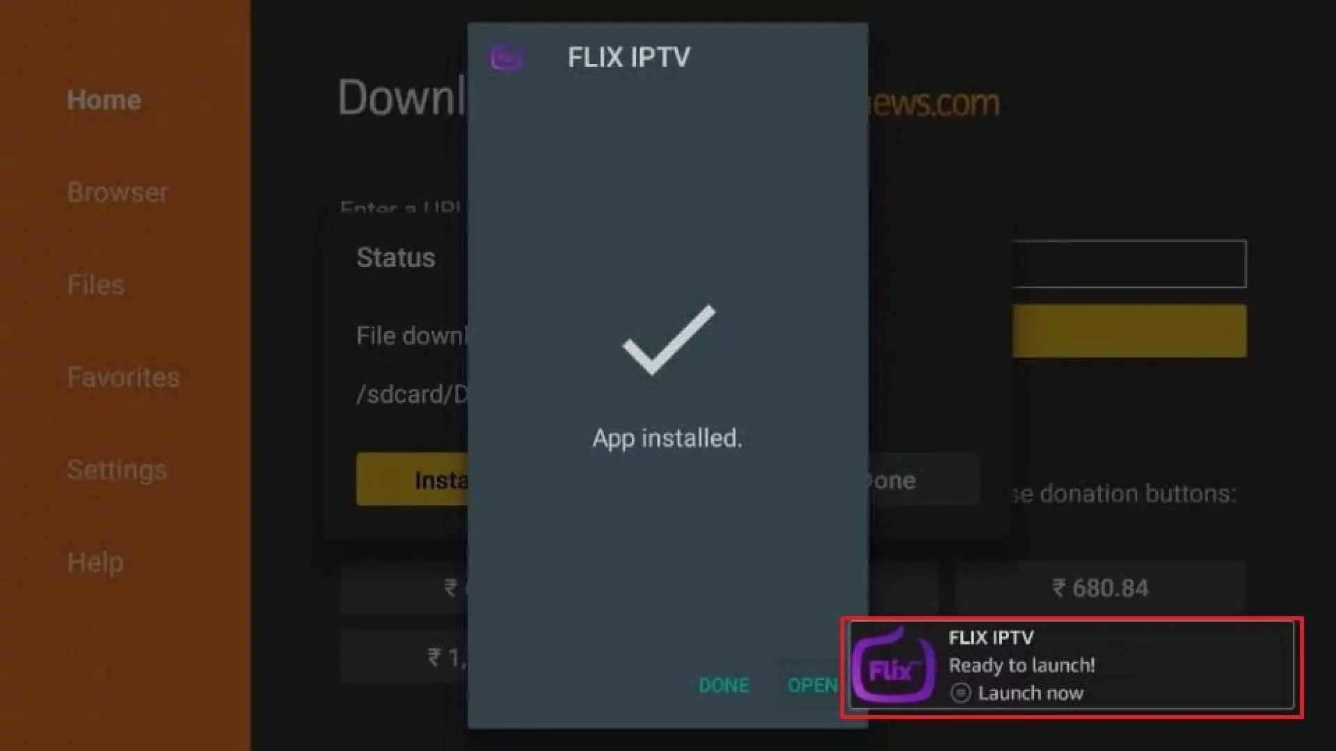 Filx IPTV Player on Firestick