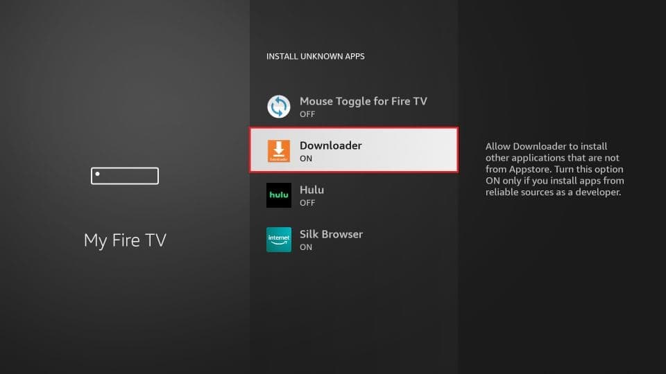 Enable unknown sources on FireStick to sideload IPTV Smarters Pro